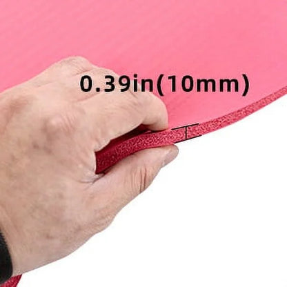 Extra Thick Yoga Mat 31.5"X72"X0.39" Thickness 9Mm -Eco Friendly Material- with High Density Anti-Tear Exercise Bolster