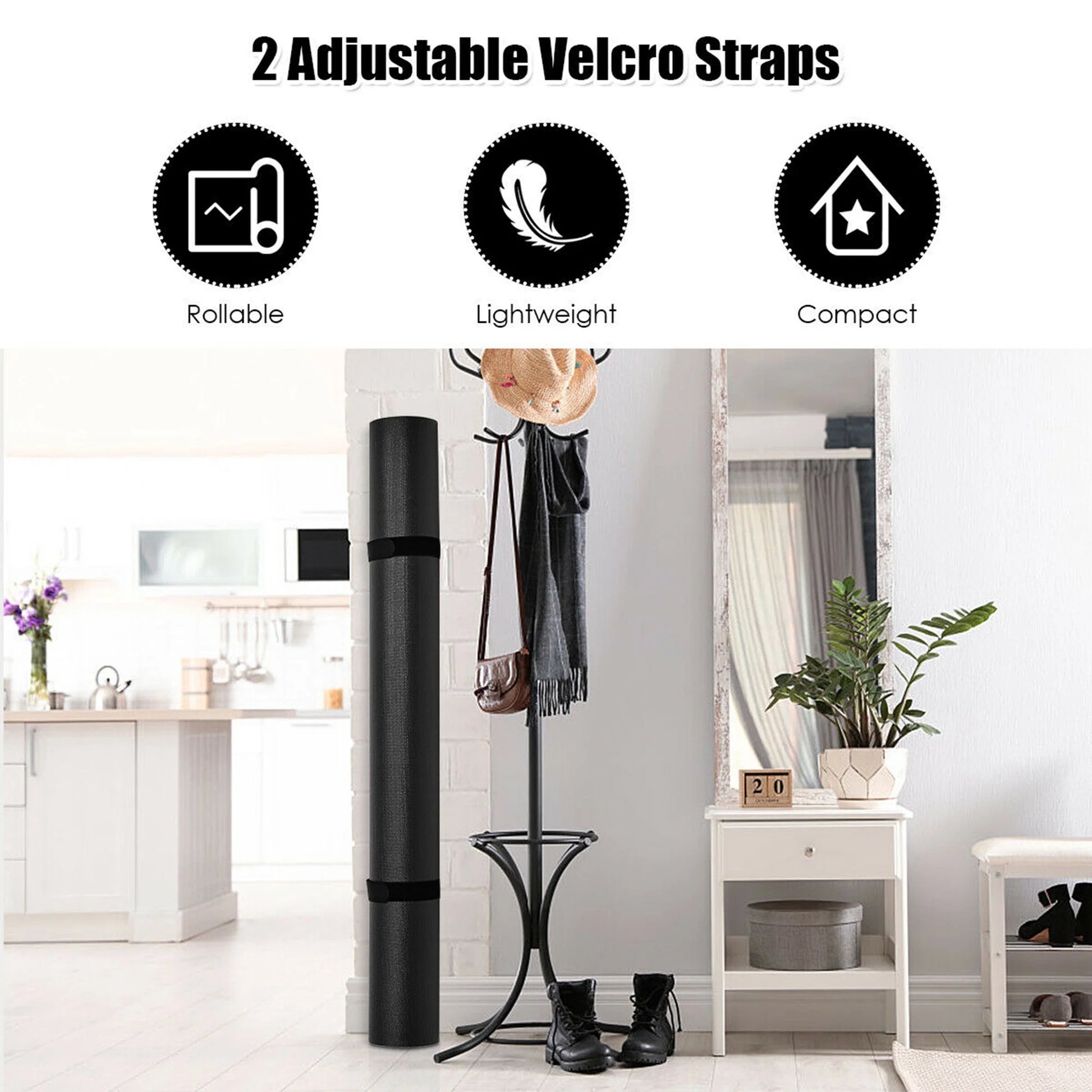 Large Yoga Mat 6' X 4' X 8 Mm Thick Workout Mats for Home Gym Flooring Black