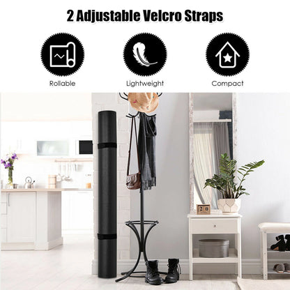 Large Yoga Mat 6' X 4' X 8 Mm Thick Workout Mats for Home Gym Flooring Black