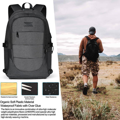 Travel Laptop Backpack Water Resistant Anti-Theft Bag with USB Charging Port and Lock 15.6 Inch Computer Business Backpacks for Women Men Work College Gift,Casual Daypack