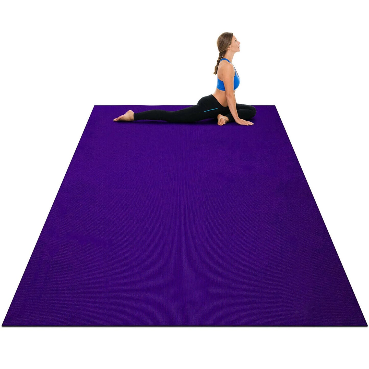 Large Yoga Mat 6' X 4' X 8 Mm Thick Workout Mats for Home Gym Flooring Purple