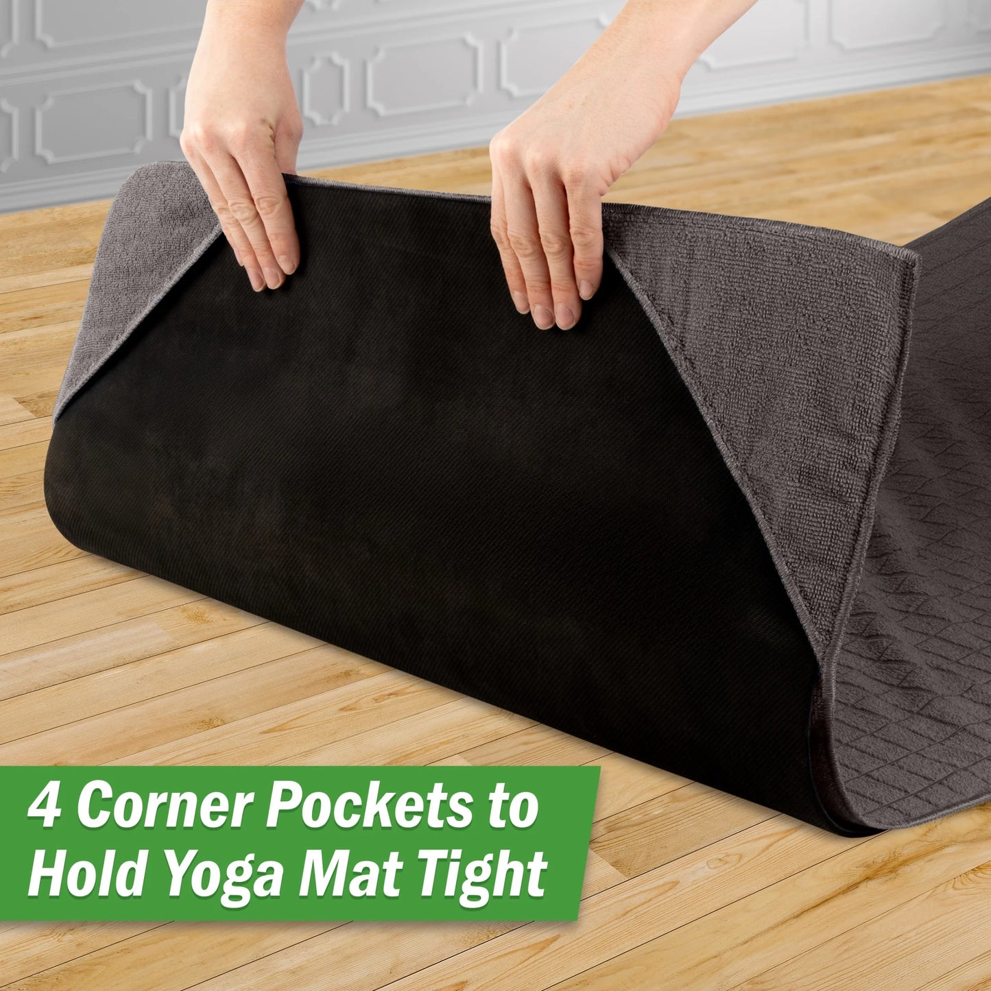 Yoga Towel Set - 72X24 Nonslip Towel for Hot Yoga and Pilates, Gray