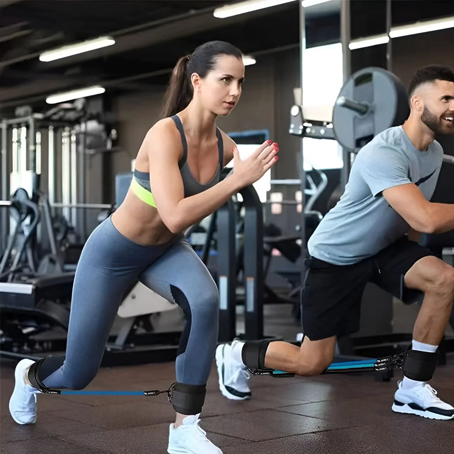 2Pcs ,Legs Training Exercise  for Working Out,Strength Activation Bands Exercise Bands,Pink1