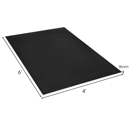 Large Yoga Mat 6' X 4' X 8 Mm Thick Workout Mats for Home Gym Flooring Black