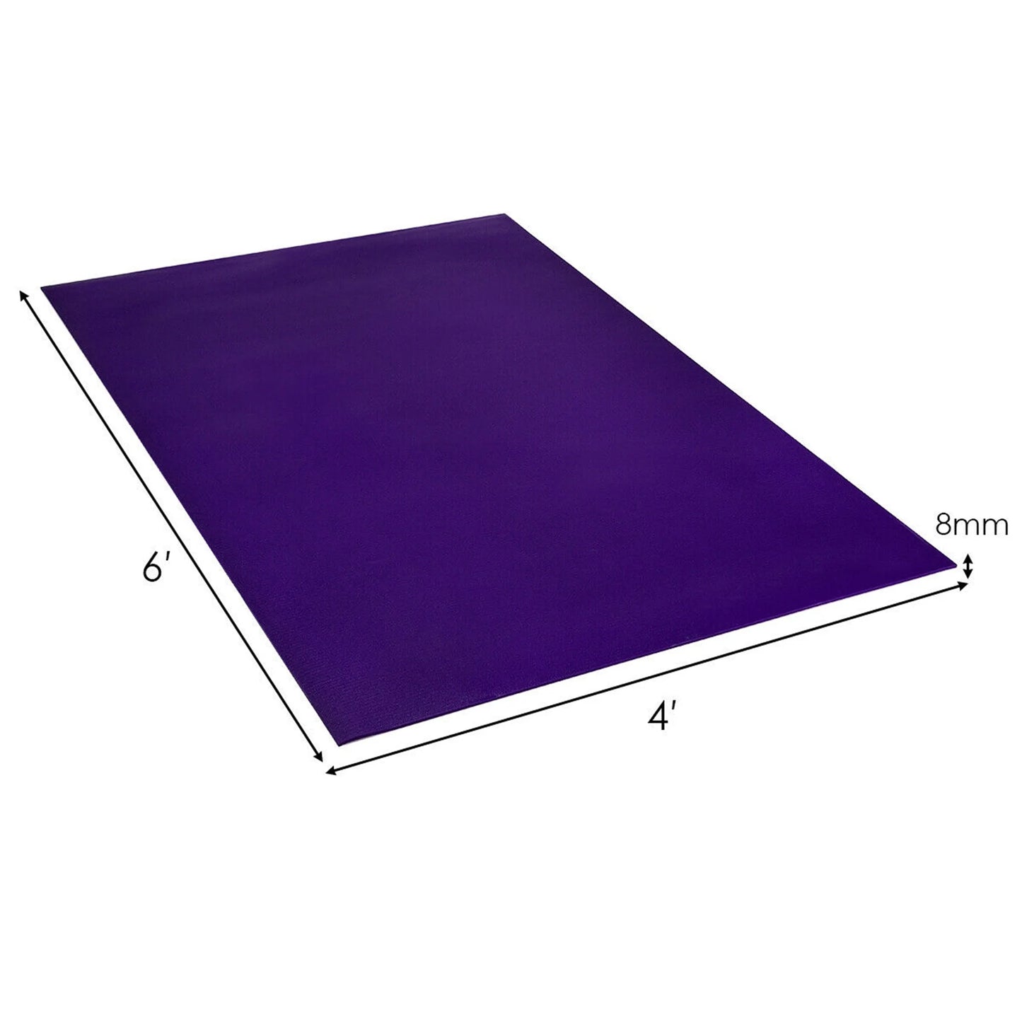 Large Yoga Mat 6' X 4' X 8 Mm Thick Workout Mats for Home Gym Flooring Purple