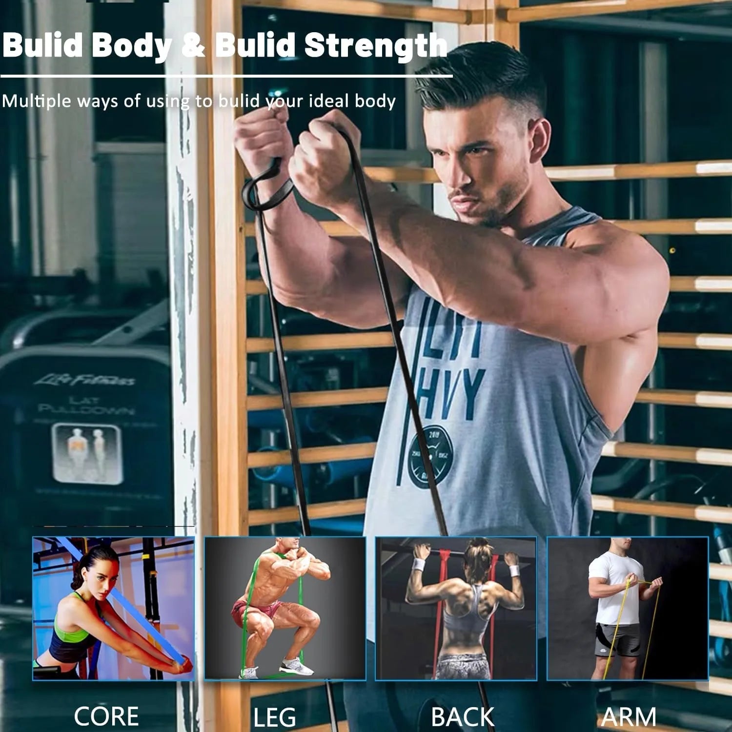 Resistance Bands, Pull up Assist Bands - Workout Bands, Eexercise Bands, Long Resistance Bands Set for Working Out, Fitness