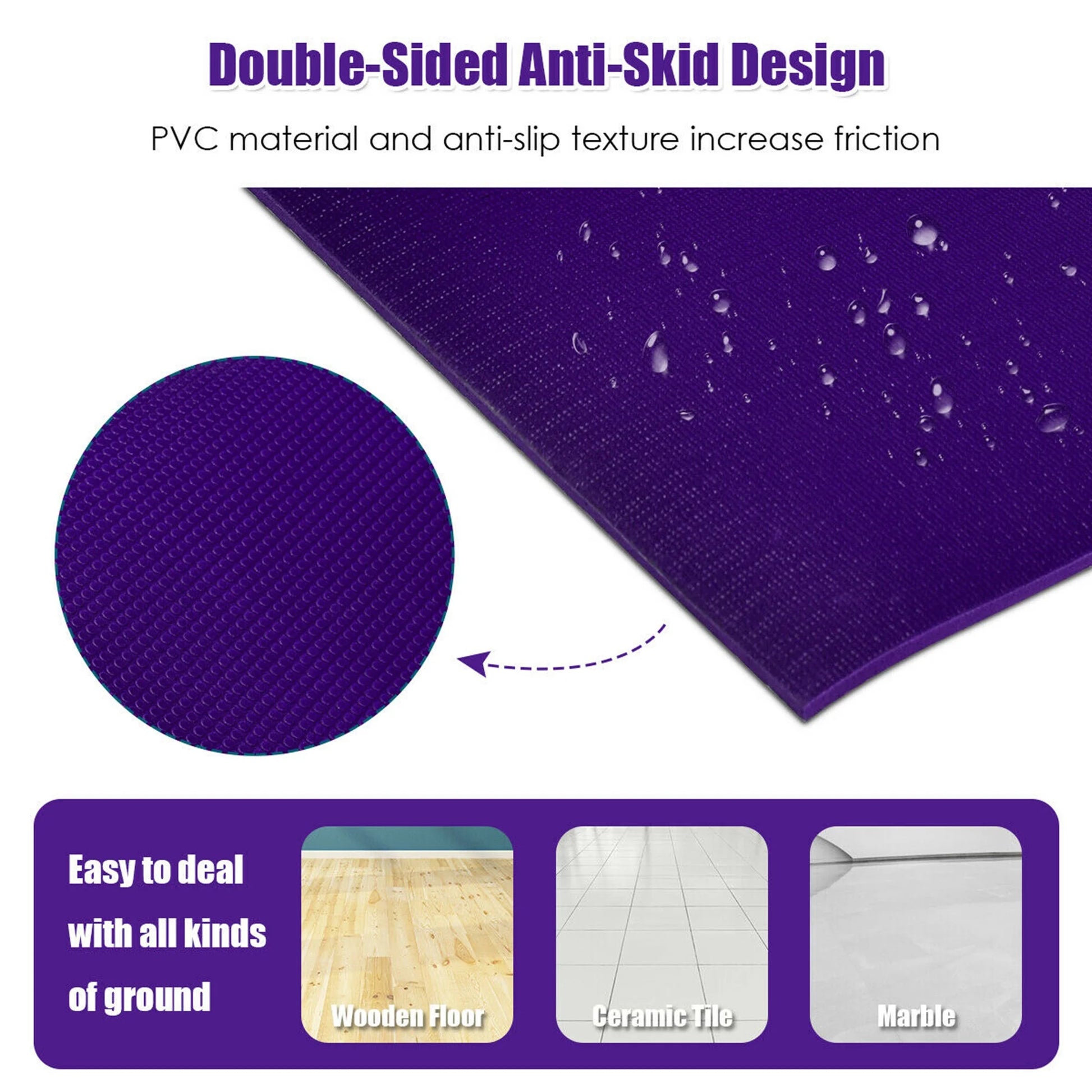 Large Yoga Mat 6' X 4' X 8 Mm Thick Workout Mats for Home Gym Flooring Purple