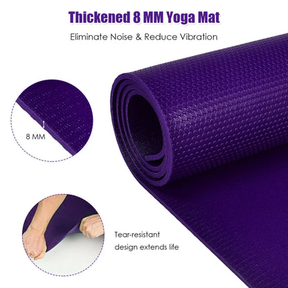 Large Yoga Mat 6' X 4' X 8 Mm Thick Workout Mats for Home Gym Flooring Purple
